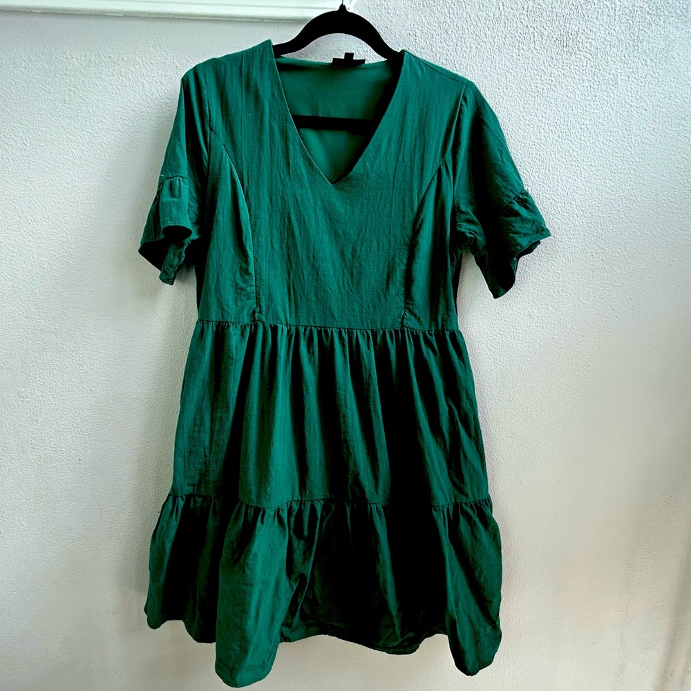 Nursing queen dark green nursing dress with pockets
